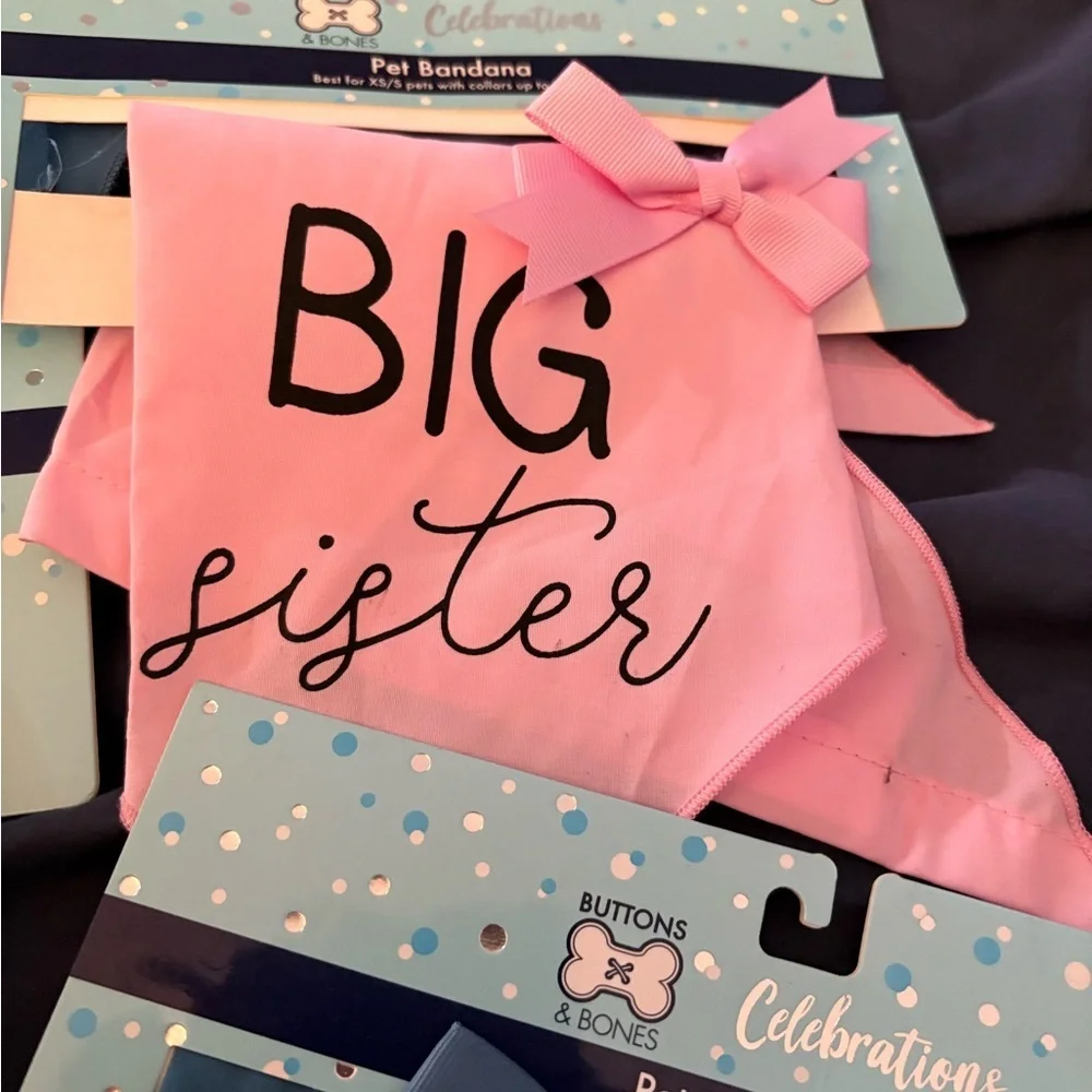 Dog-Cat New Baby Big Brother- Big Sister  Welcome home PET bandanna